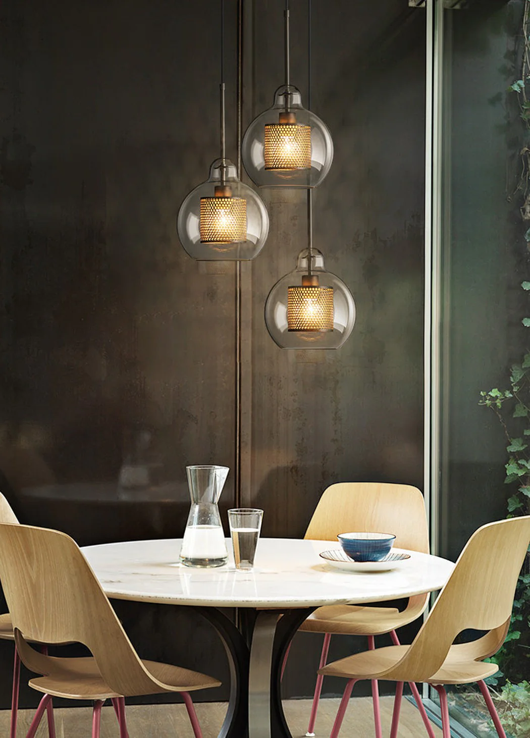 Chiswick Glass Shade Brass Fitting Pendant Light - Image 9