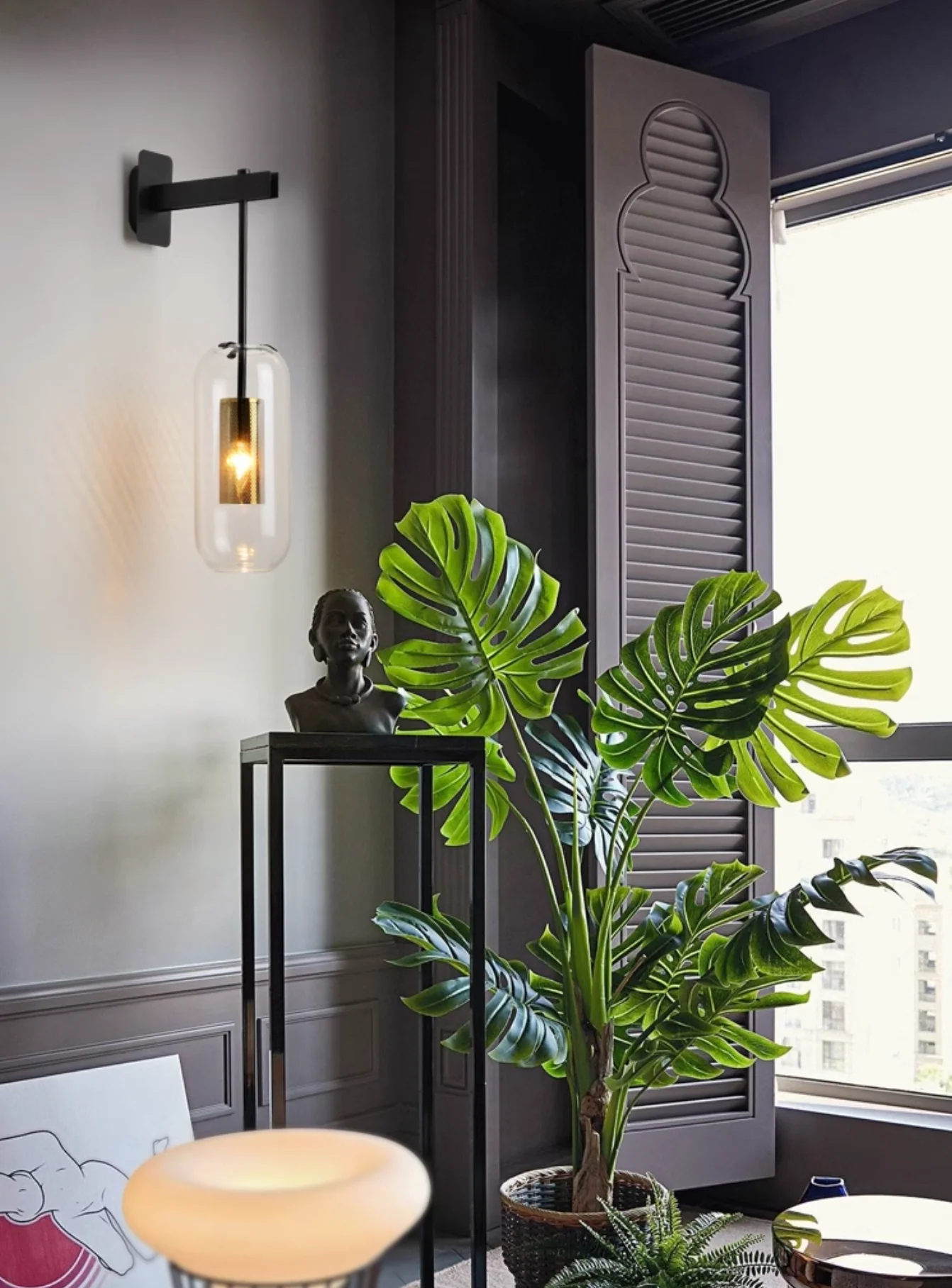 Chiswick Glass Shade Short Arm Wall Light - Image 12