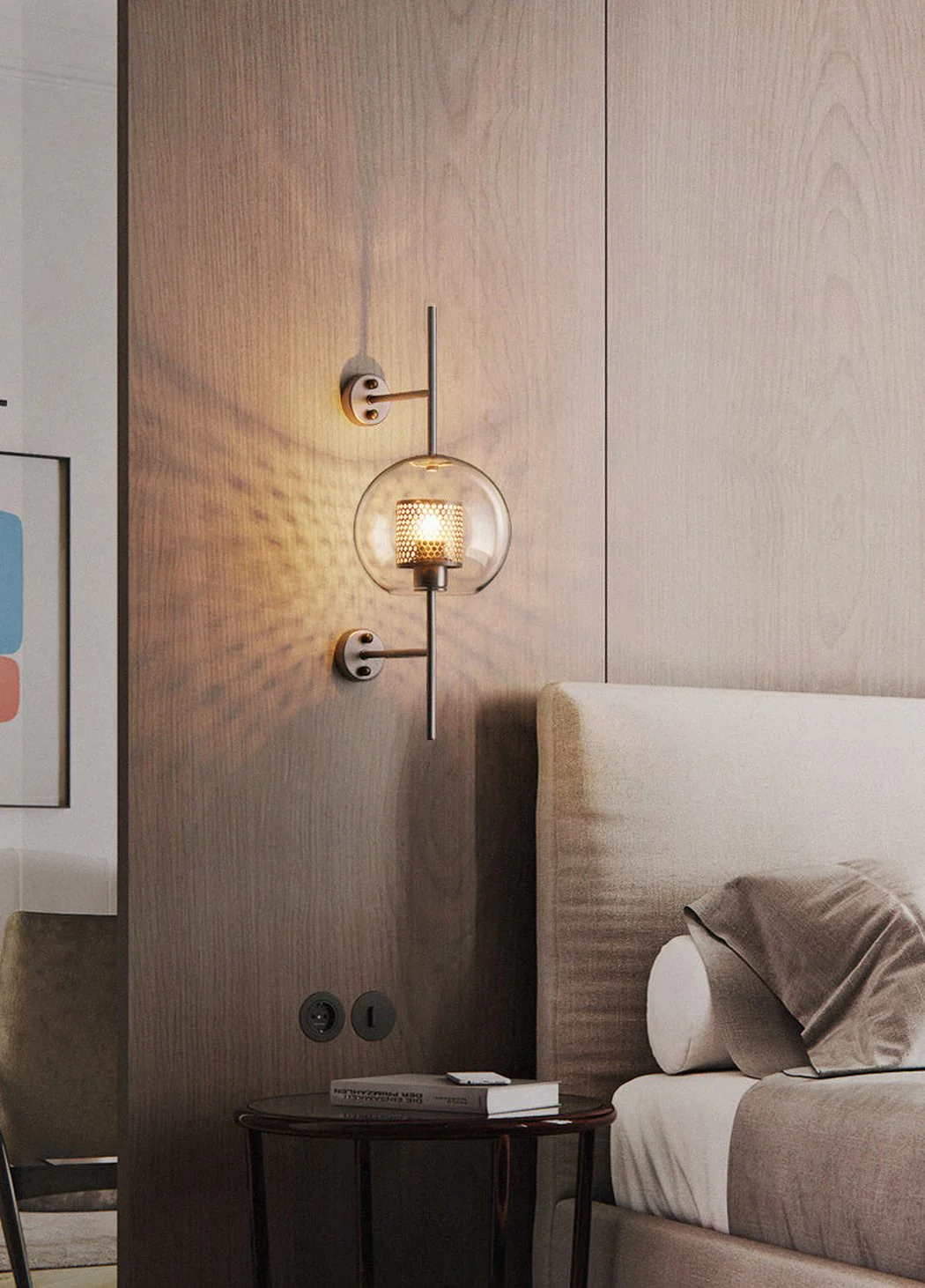 Chiswick Glass Shade Brass Fitting Wall Light - Image 12