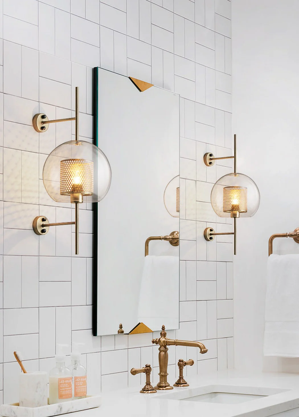 Chiswick Glass Shade Brass Fitting Wall Light - Image 19