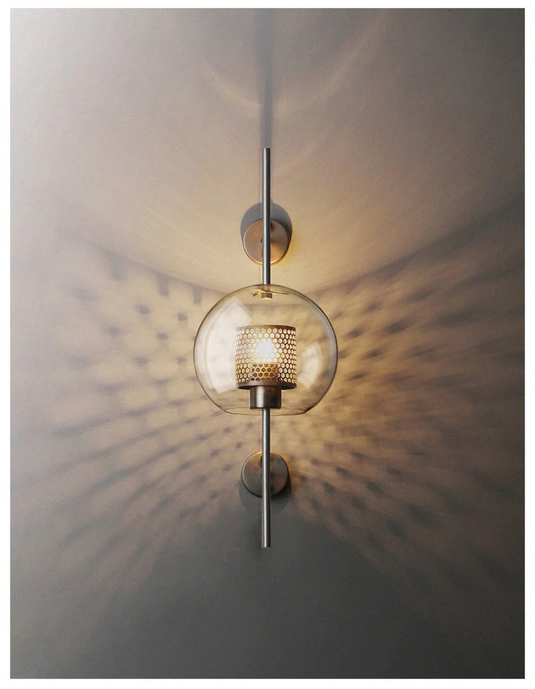 Chiswick Glass Shade Brass Fitting Wall Light - Image 4