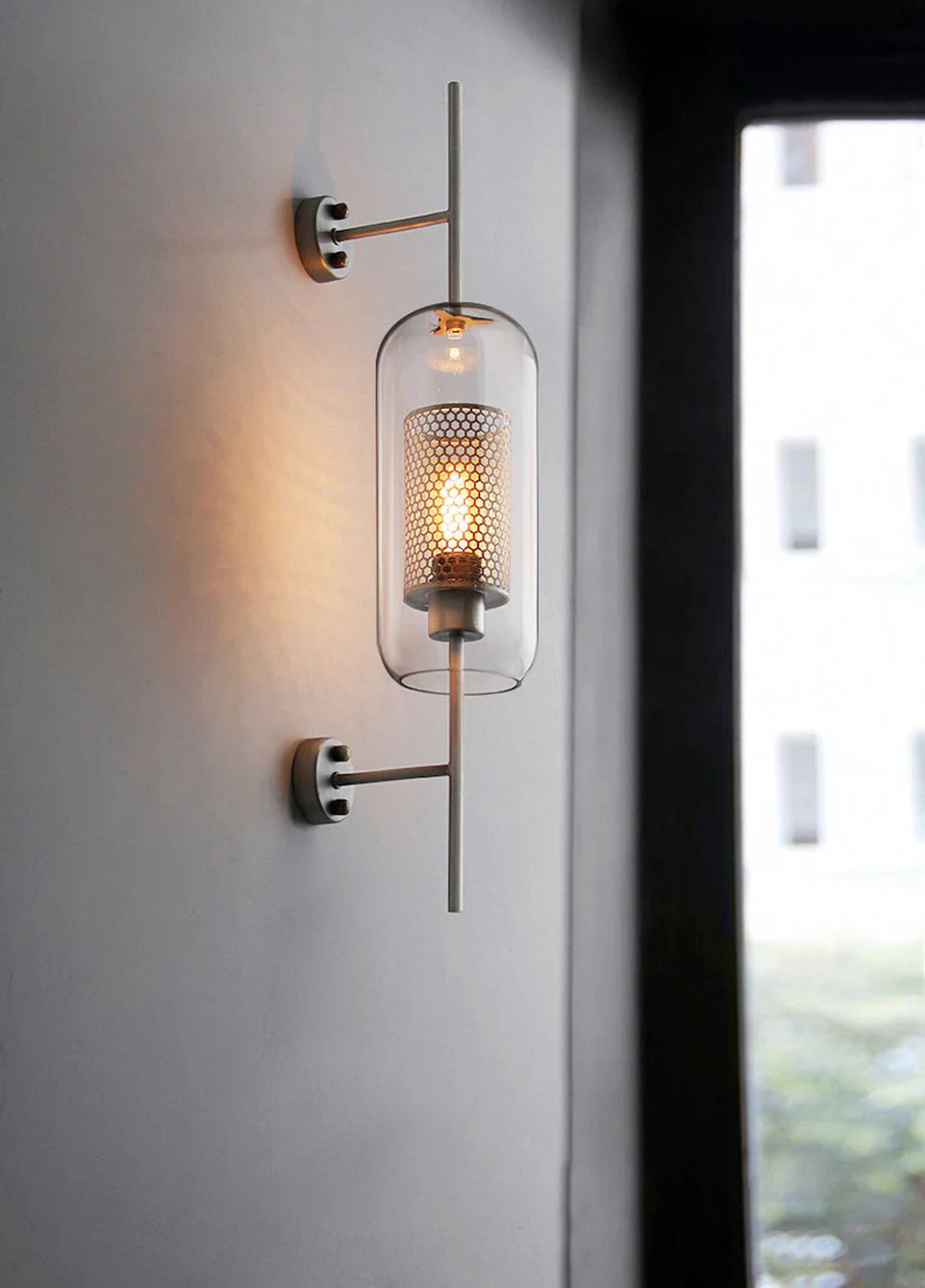 Chiswick Glass Shade Brass Fitting Wall Light - Image 6