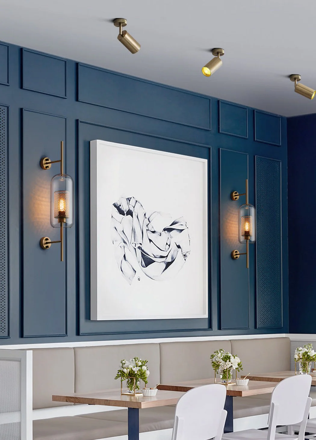 Chiswick Glass Shade Brass Fitting Wall Light - Image 8