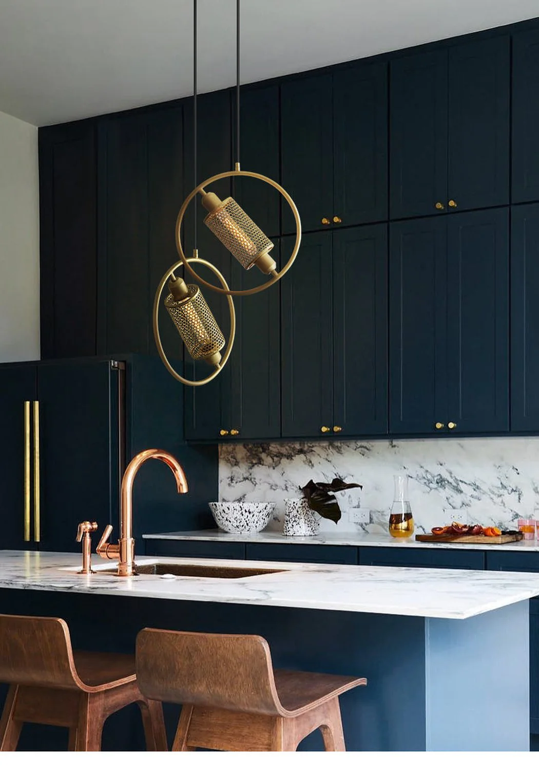 Chiswick Hoop Minimalist Brass Fitting Pendant Light - Image 12