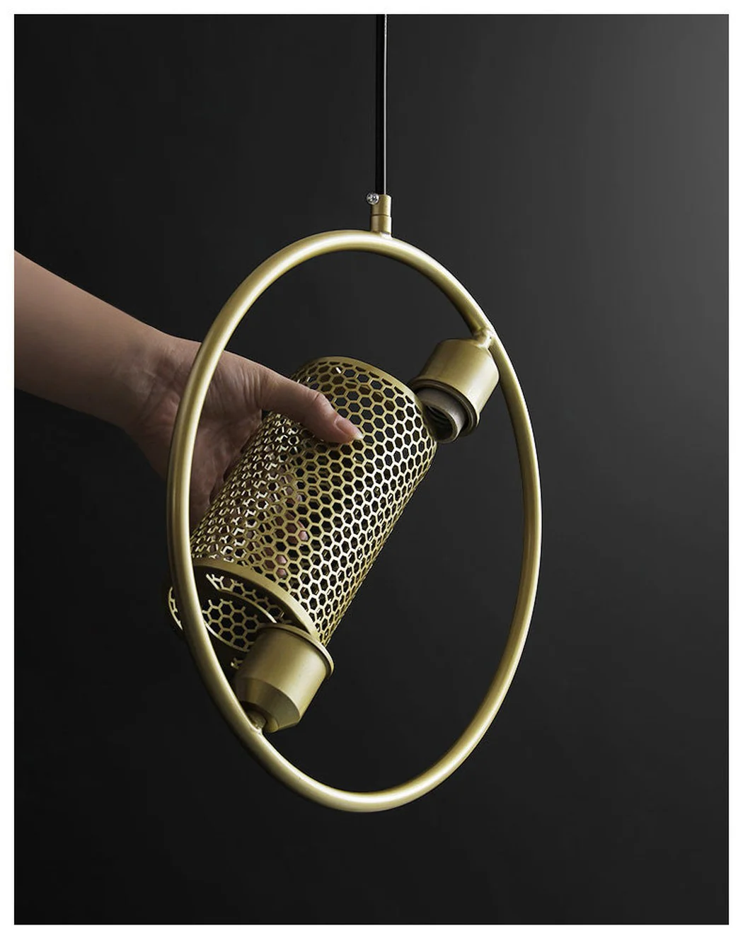 Chiswick Hoop Minimalist Brass Fitting Pendant Light - Image 17