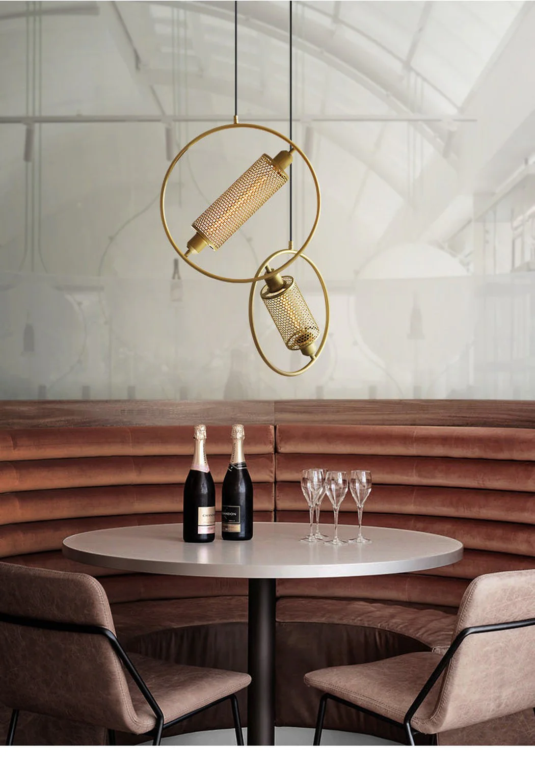 Chiswick Hoop Minimalist Brass Fitting Pendant Light - Image 3