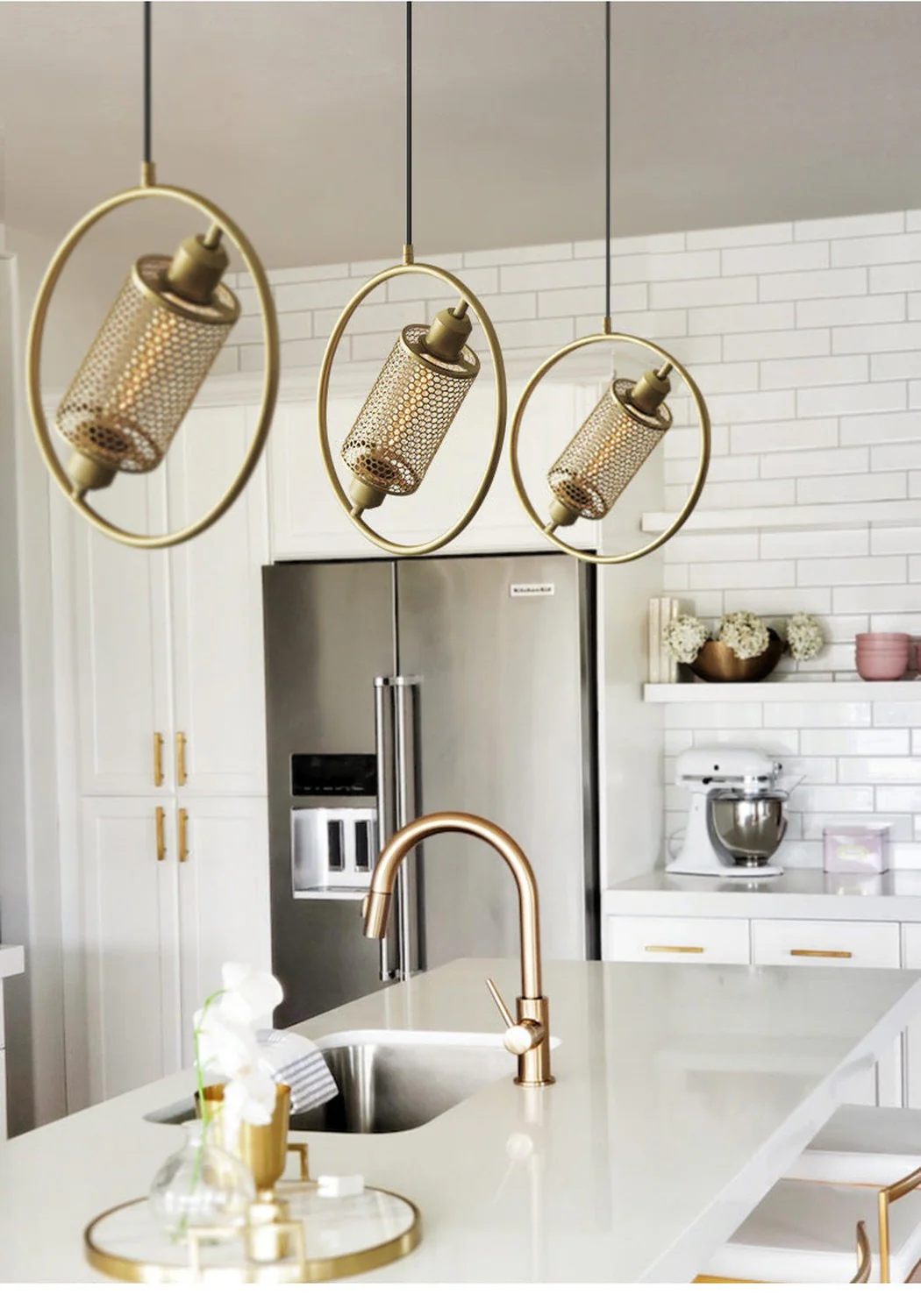 Chiswick Hoop Minimalist Brass Fitting Pendant Light - Image 4