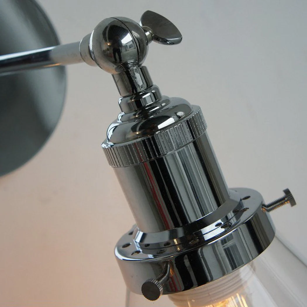 Chrome Wall Light With Glass Cone Shade - Image 7