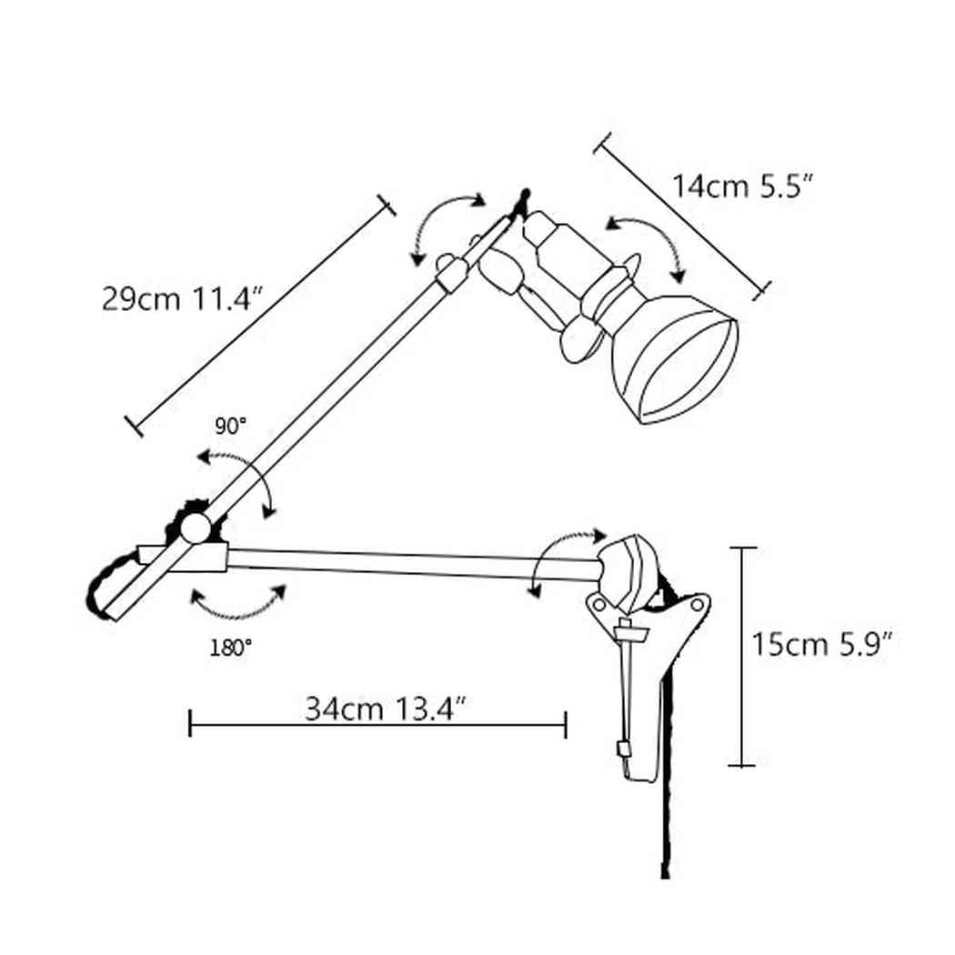 Chrome Mill House Long Arm Industrial Wall Light - Image 10