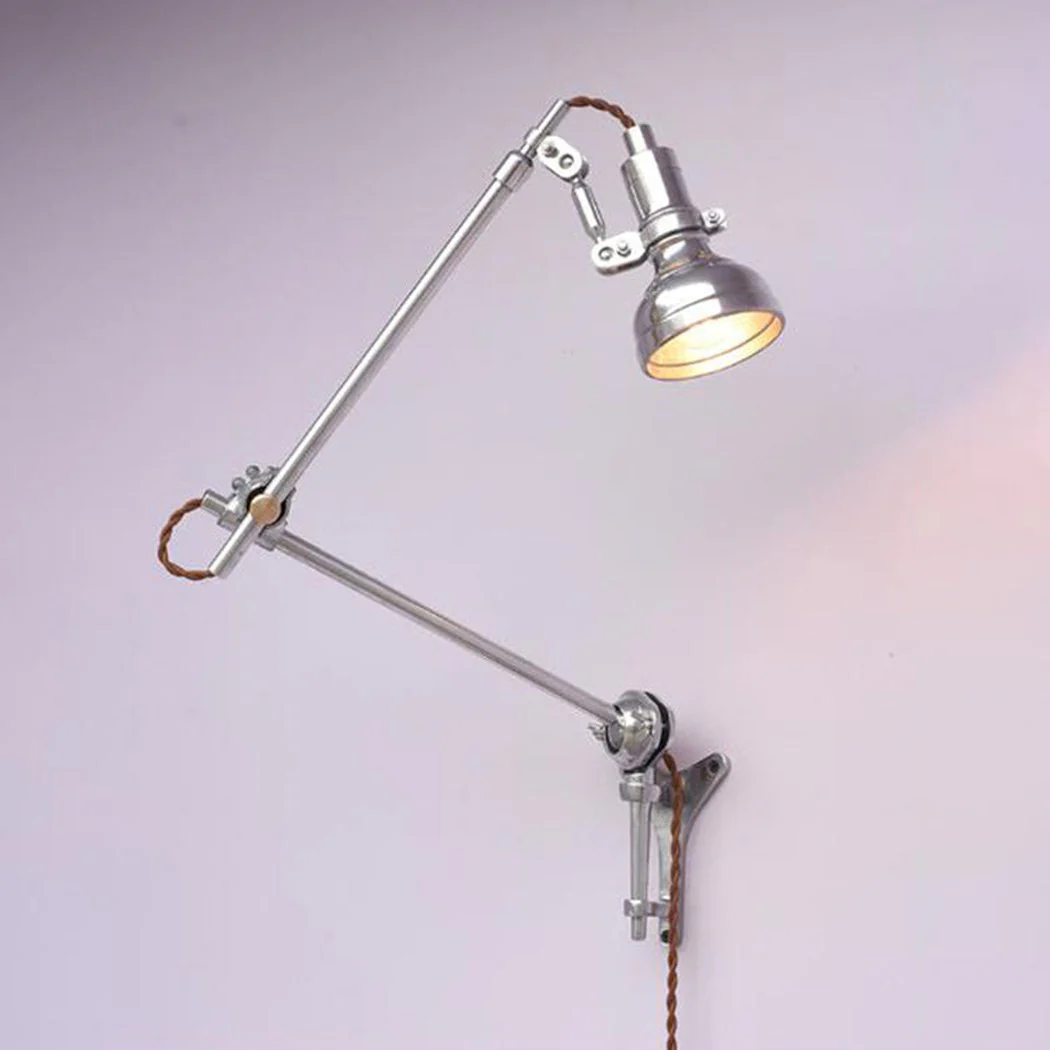 Chrome Mill House Long Arm Industrial Wall Light - Image 2