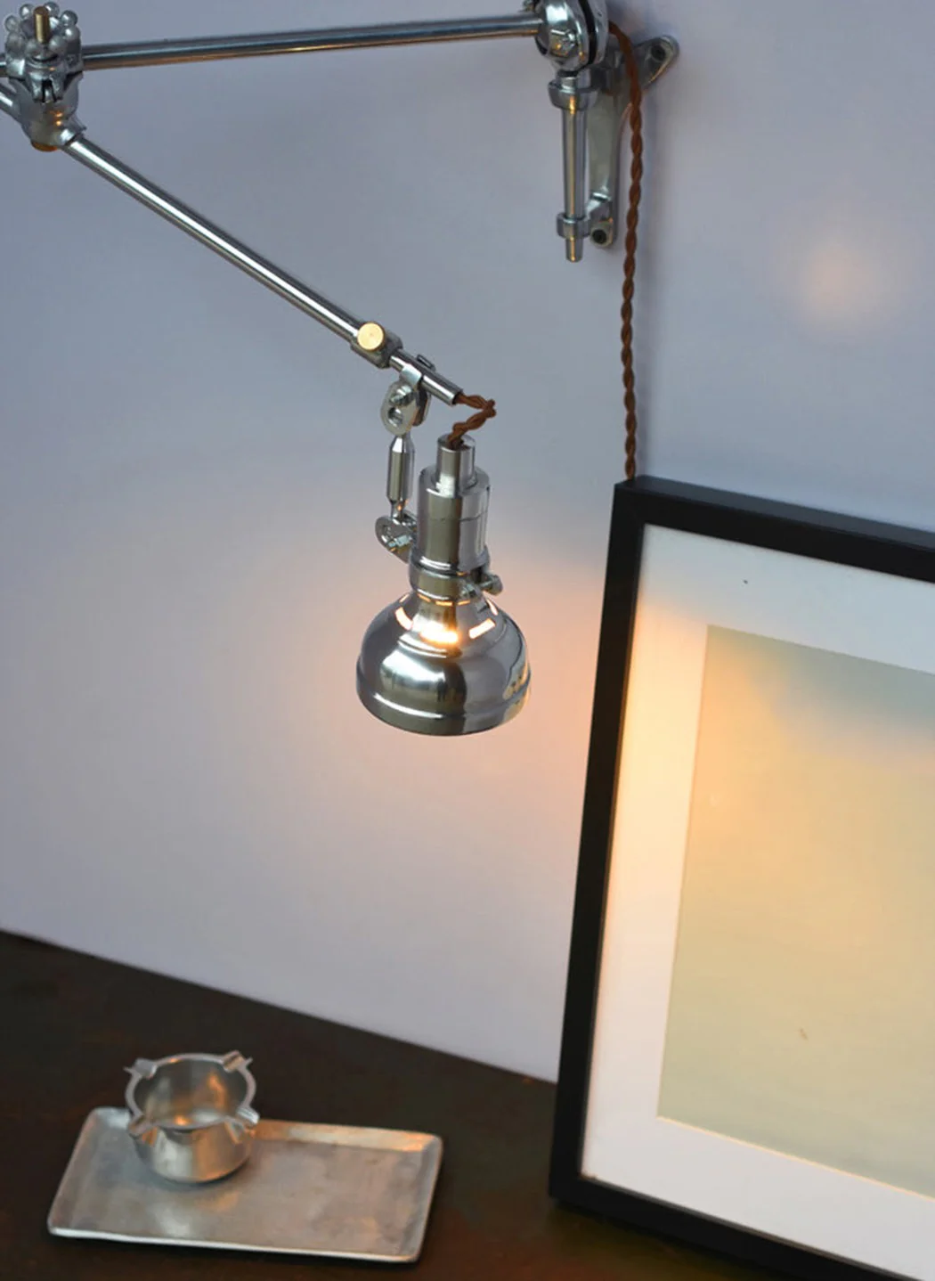 Chrome Mill House Long Arm Industrial Wall Light - Image 4