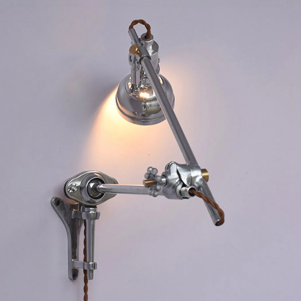 Chrome Mill House Long Arm Industrial Wall Light - Image 5