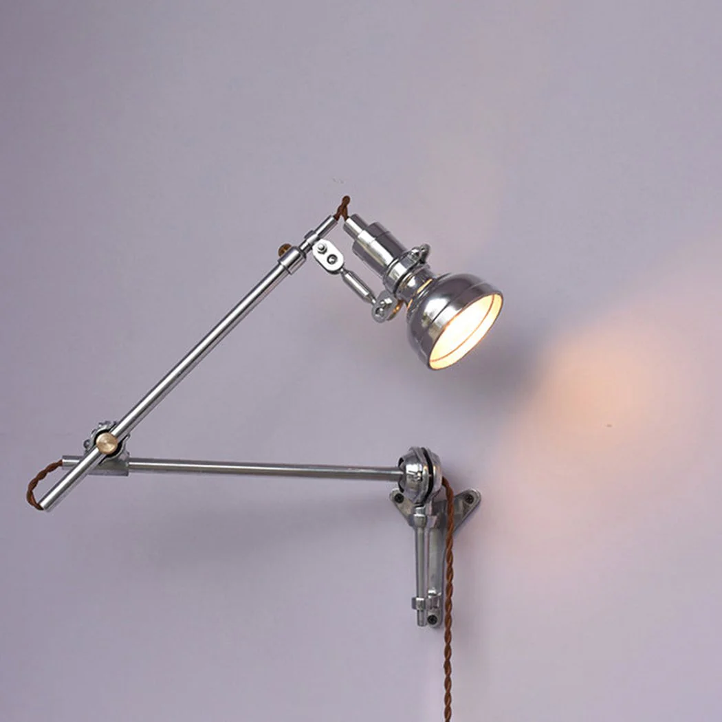 Chrome Mill House Long Arm Industrial Wall Light - Image 8