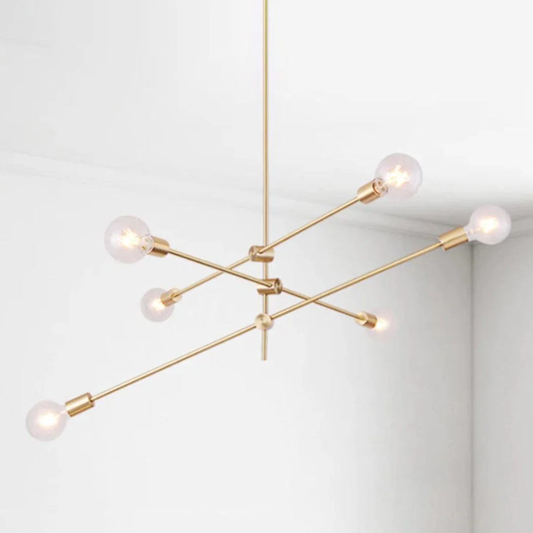 Circa Brass Line burst Mid Century Pendant Light