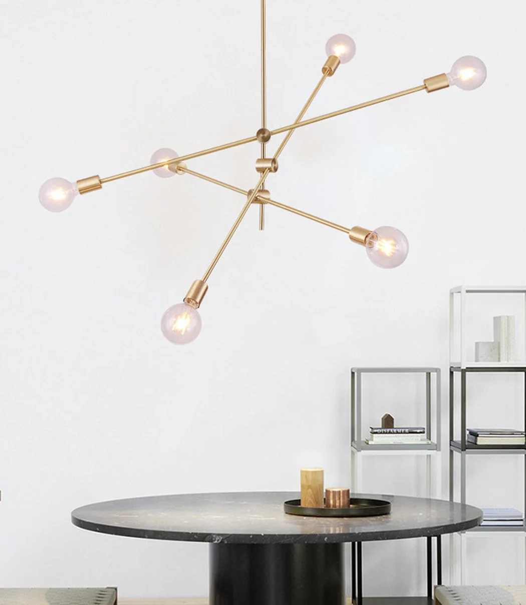 Circa Brass Line burst Mid Century Pendant Light - Image 3