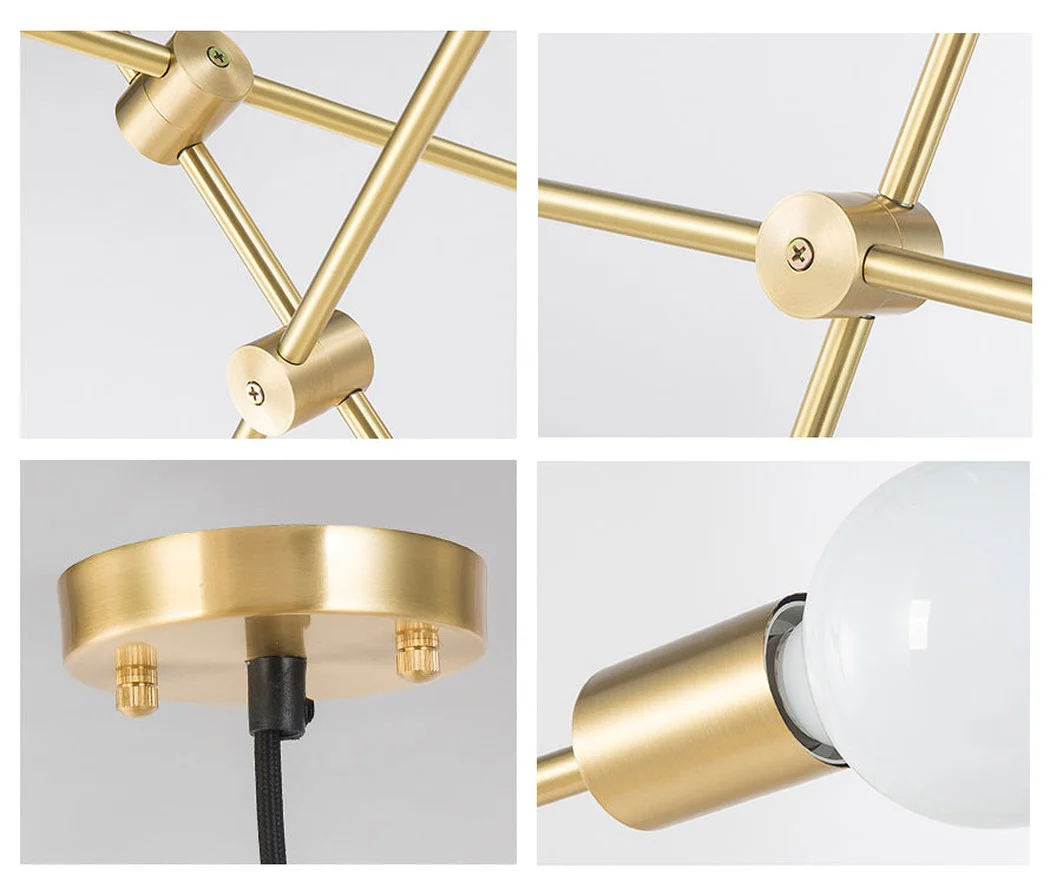 Circa Brass Line burst Mid Century Pendant Light - Image 4