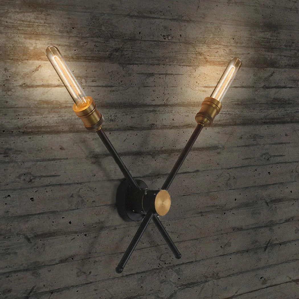 Circa Duo Industrial Wall Light With Brass Fitting - 2 heads - Image 2