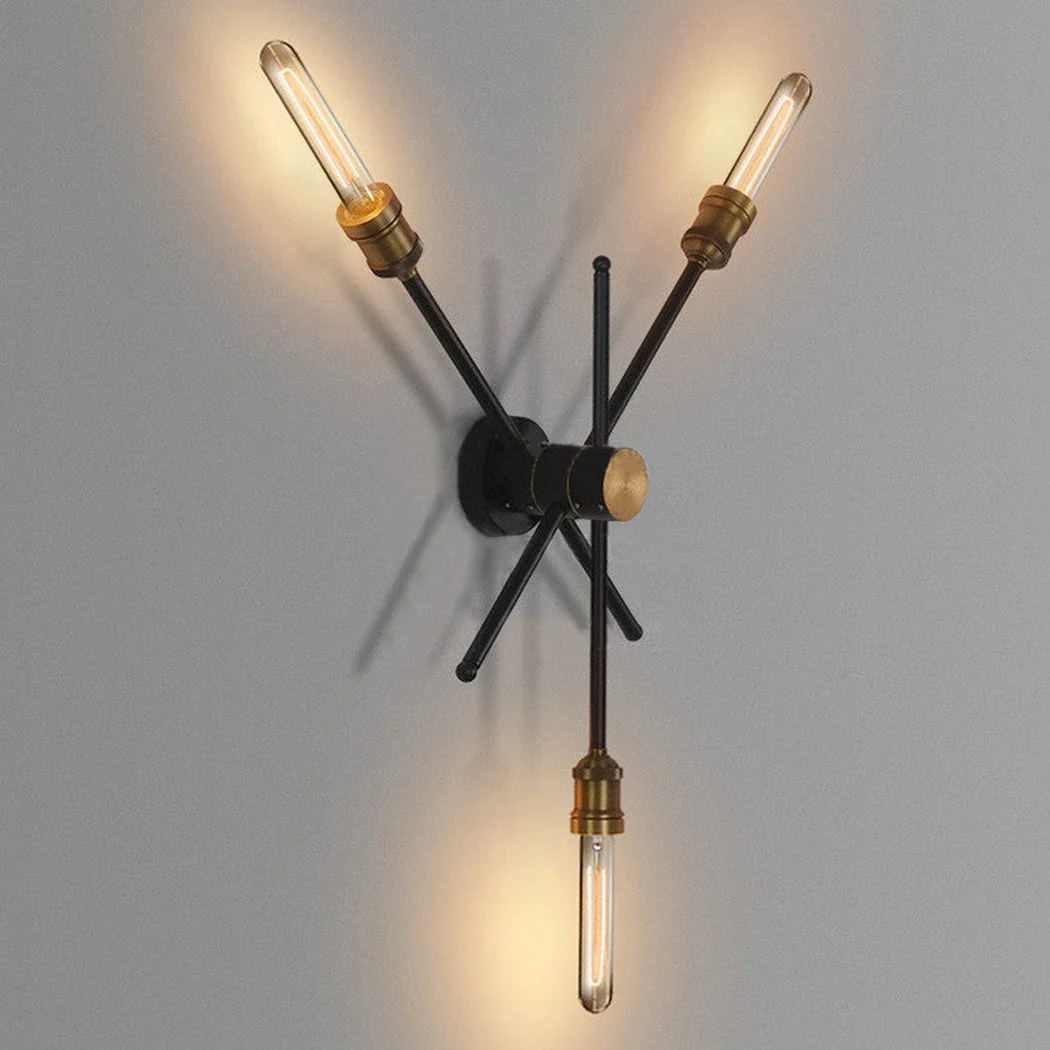 Circa Black Industrial Wall Light With Brass Fitting - Image 4