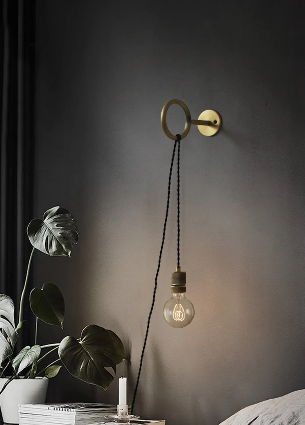 Circus Loop Brass Wall Light With Wall Plug - Image 17