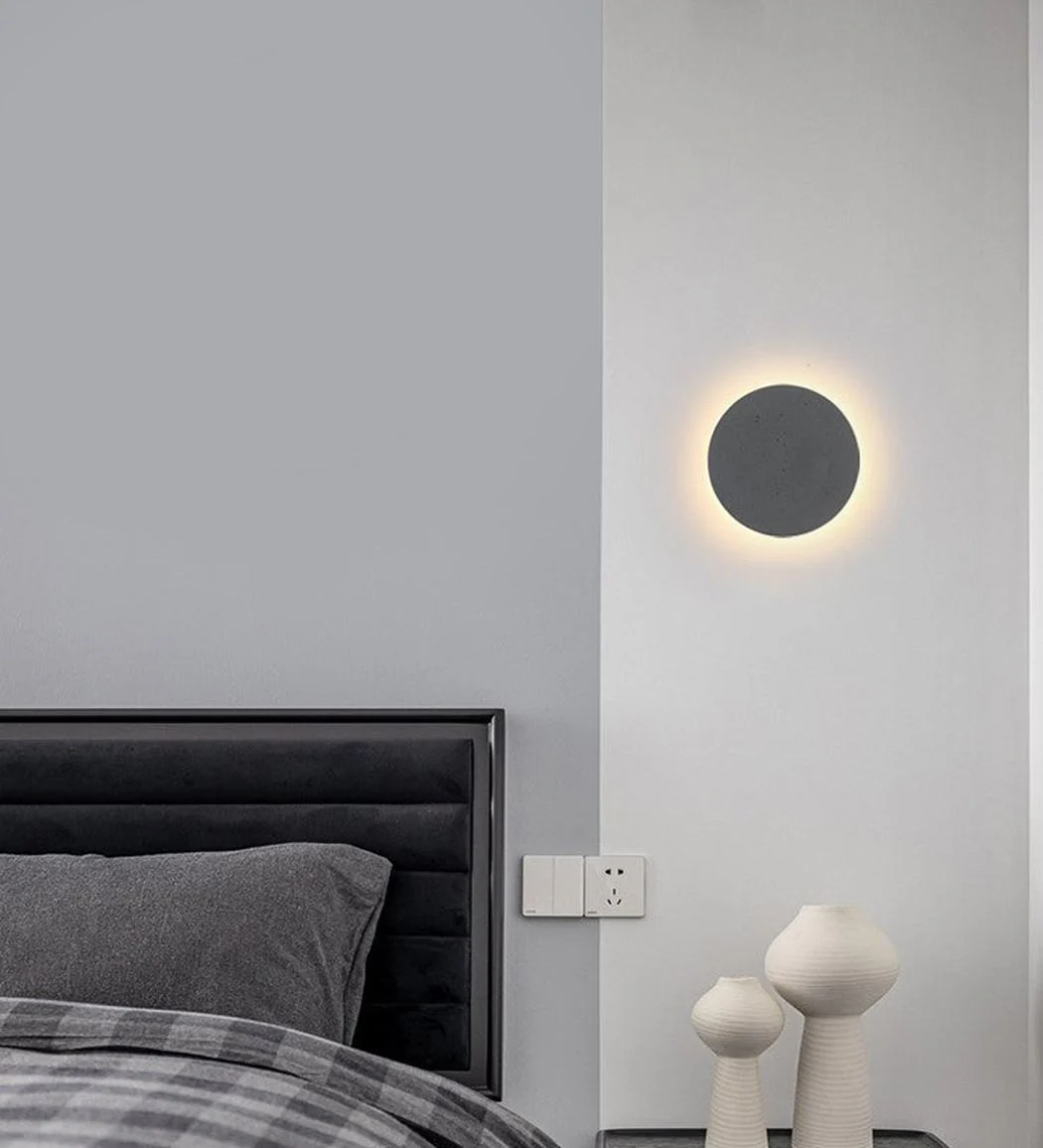 Cirrus Concrete Round Minimalist Wall Light - Image 6