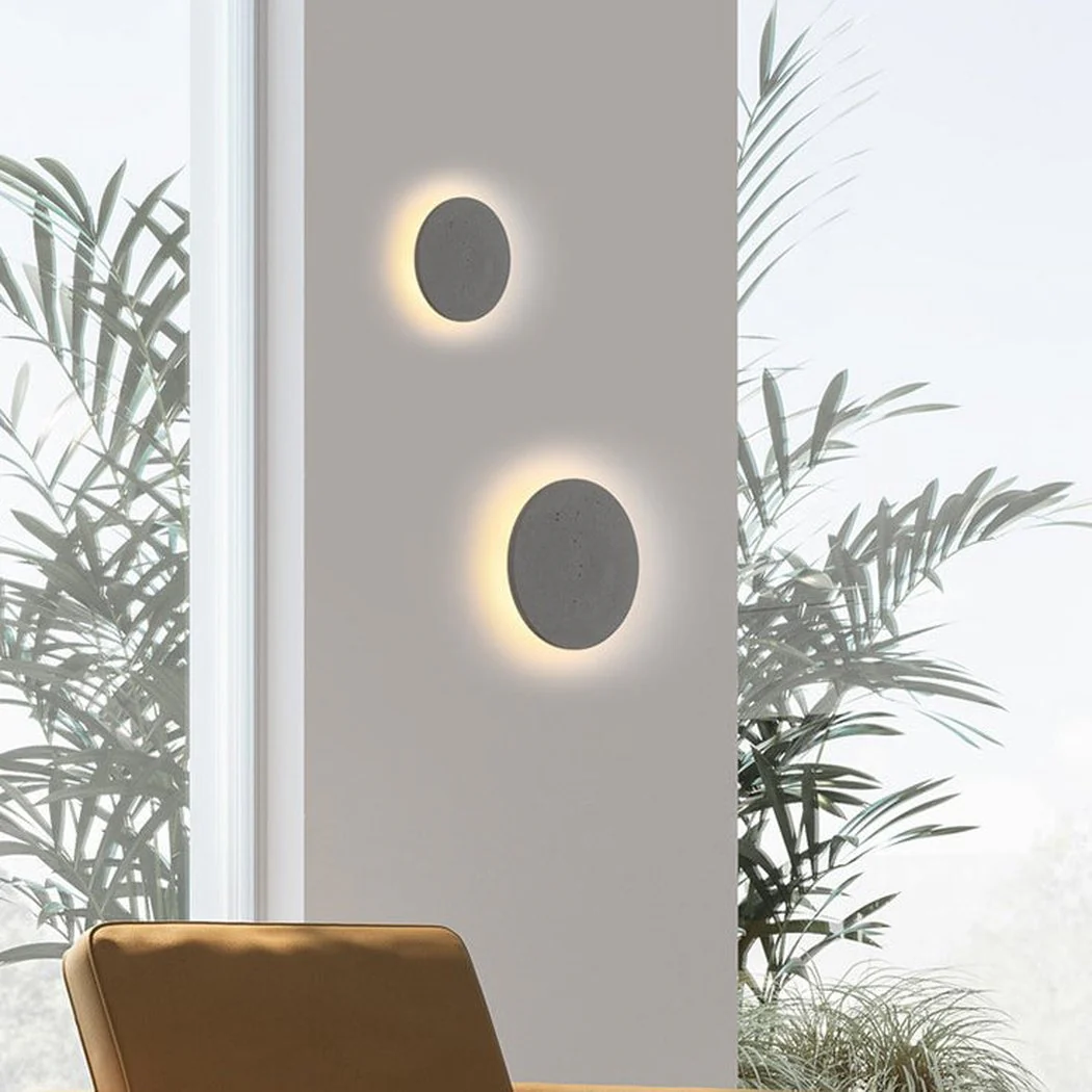 Cirrus Concrete Round Minimalist Wall Light - Image 7