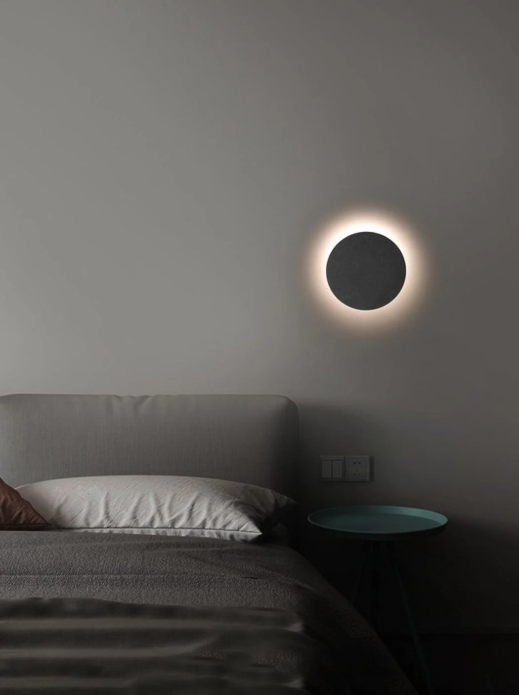 Cirrus Concrete Round Minimalist Wall Light - Image 9