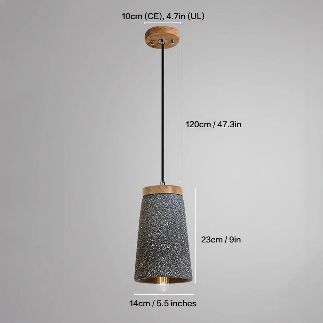 Coburg Wooden Top Stone Shade Pendant Light - Image 4