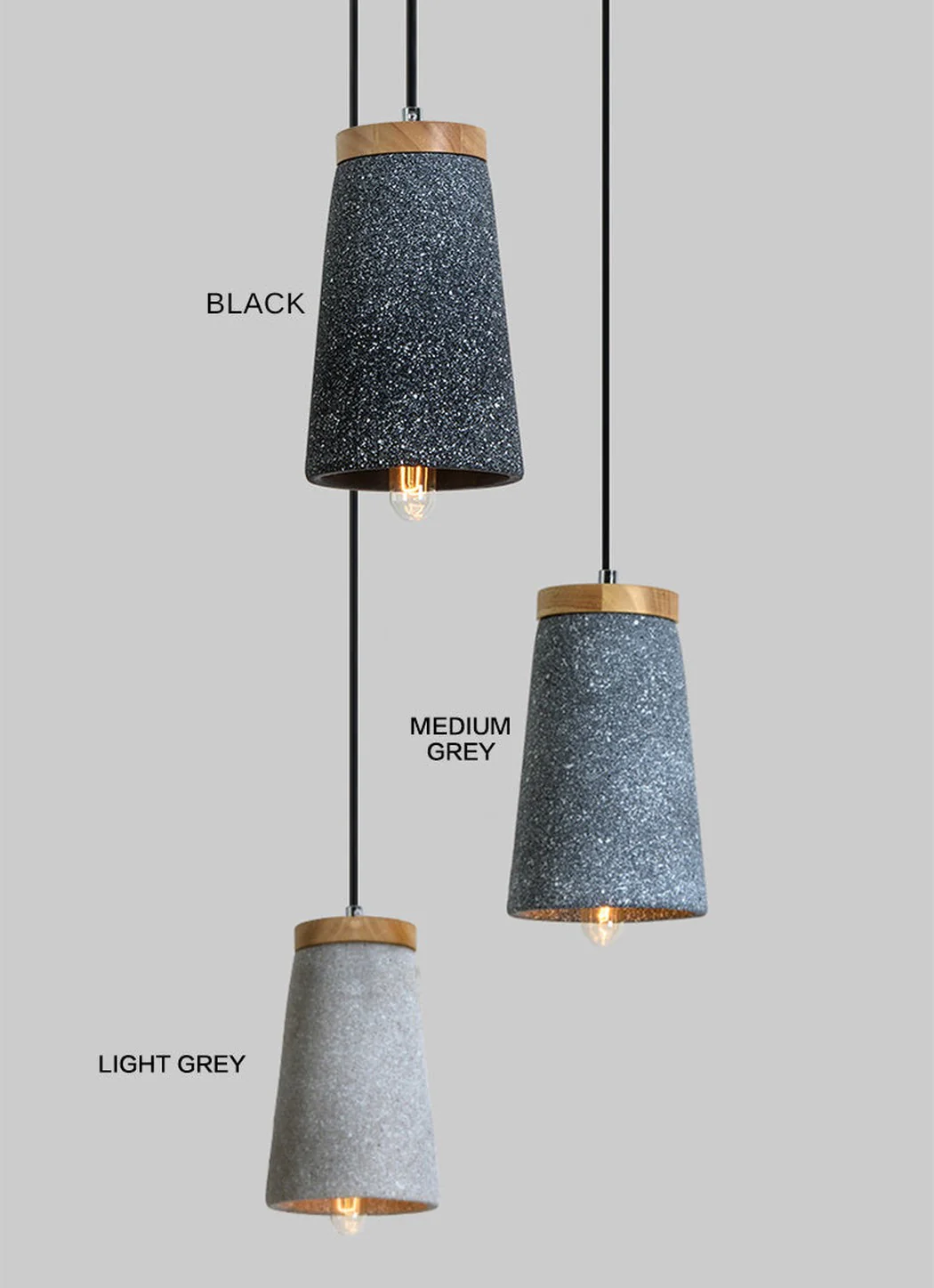 Coburg Wooden Top Stone Shade Pendant Light - Image 5