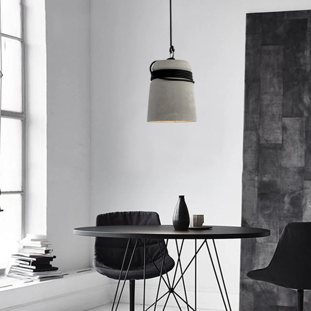 Concrete Cord wrapped Monolith Minimalist Pendant Light - Image 14