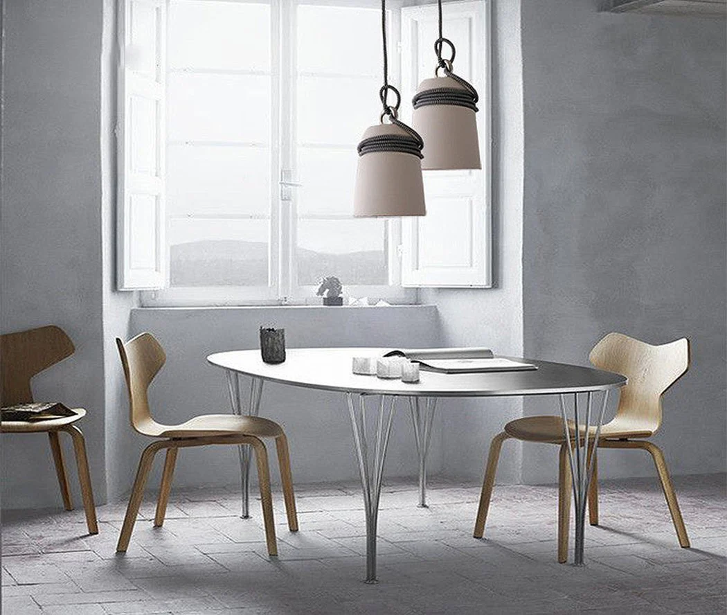 Concrete Cord wrapped Monolith Minimalist Pendant Light - Image 15