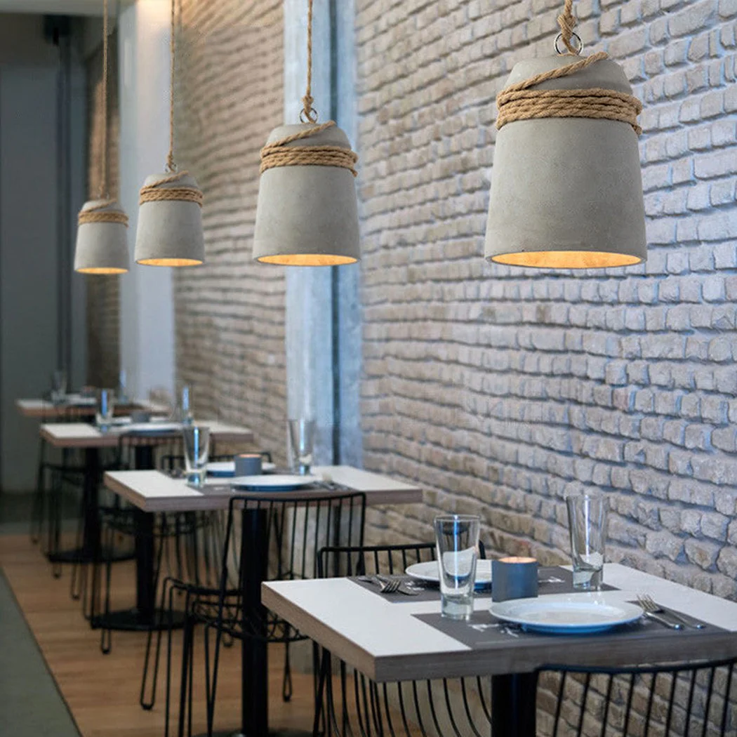 Concrete Cord wrapped Monolith Minimalist Pendant Light - Image 16