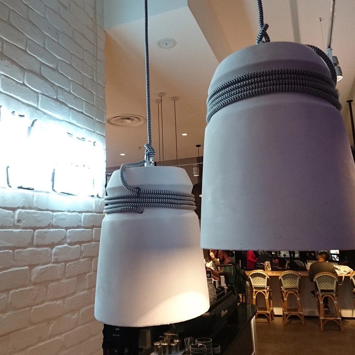 Concrete Cord wrapped Monolith Minimalist Pendant Light - Image 18