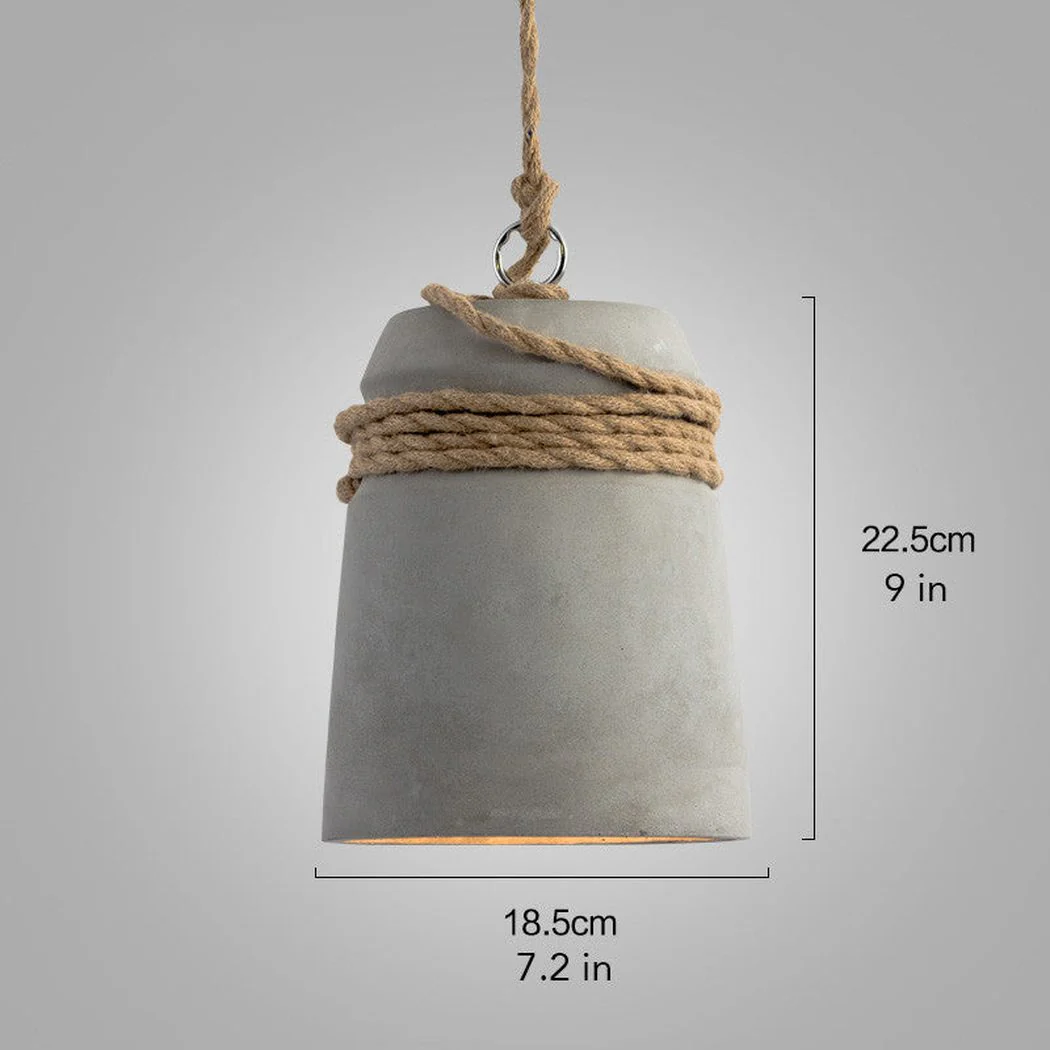 Concrete Cord wrapped Monolith Minimalist Pendant Light - Image 3