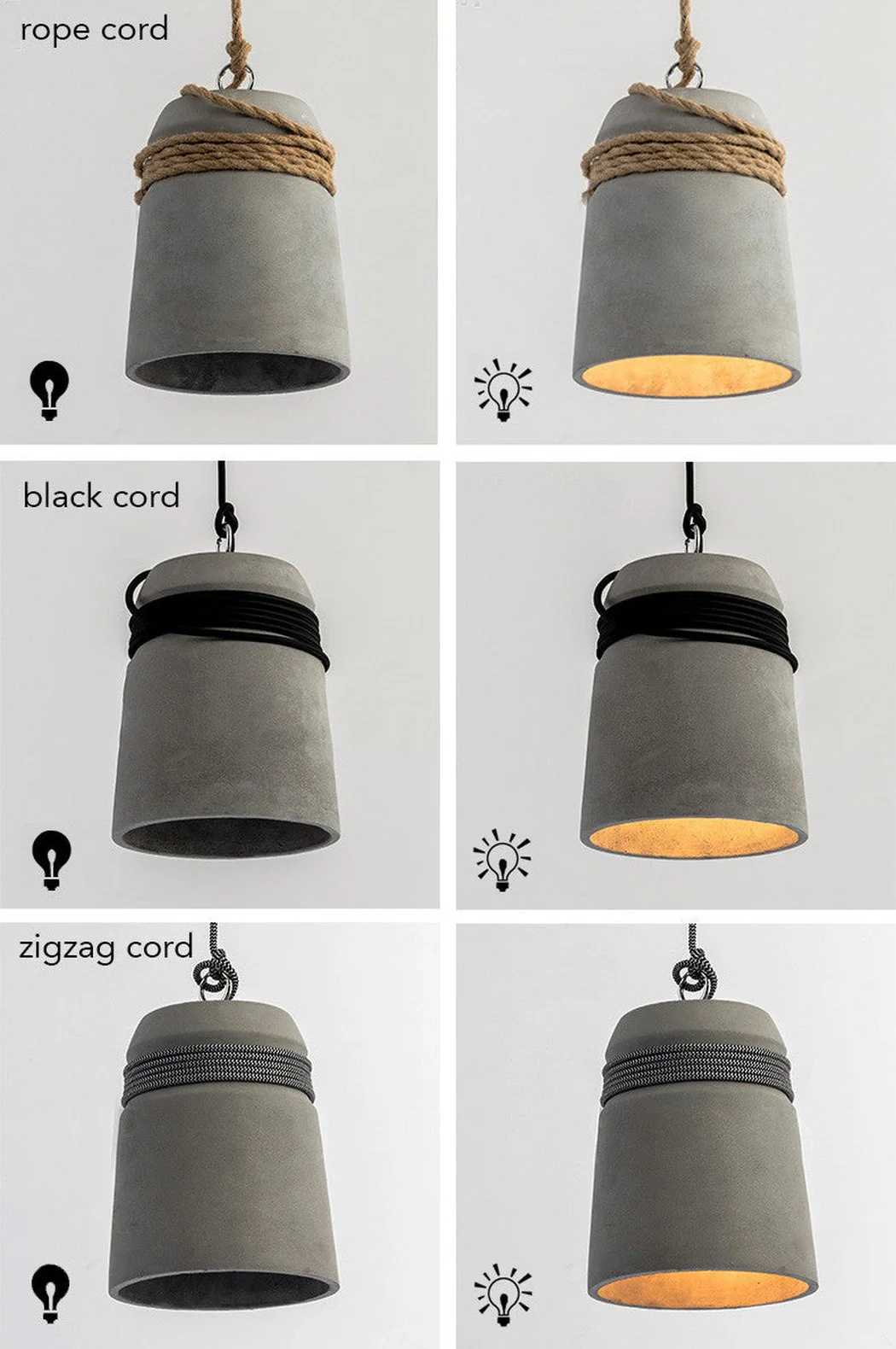 Concrete Cord wrapped Monolith Minimalist Pendant Light - Image 7