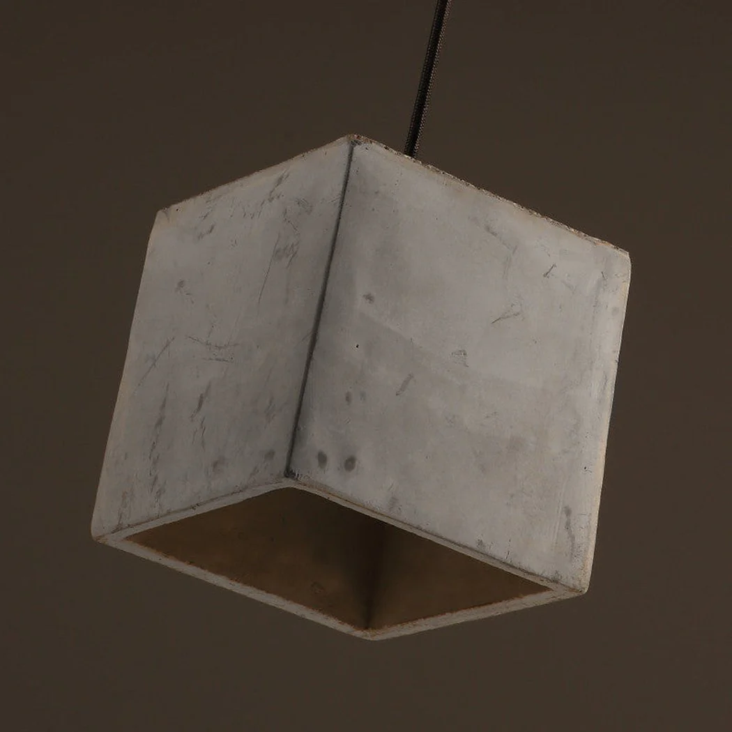 Concrete Cube Minimalist Pendant Light - Image 3