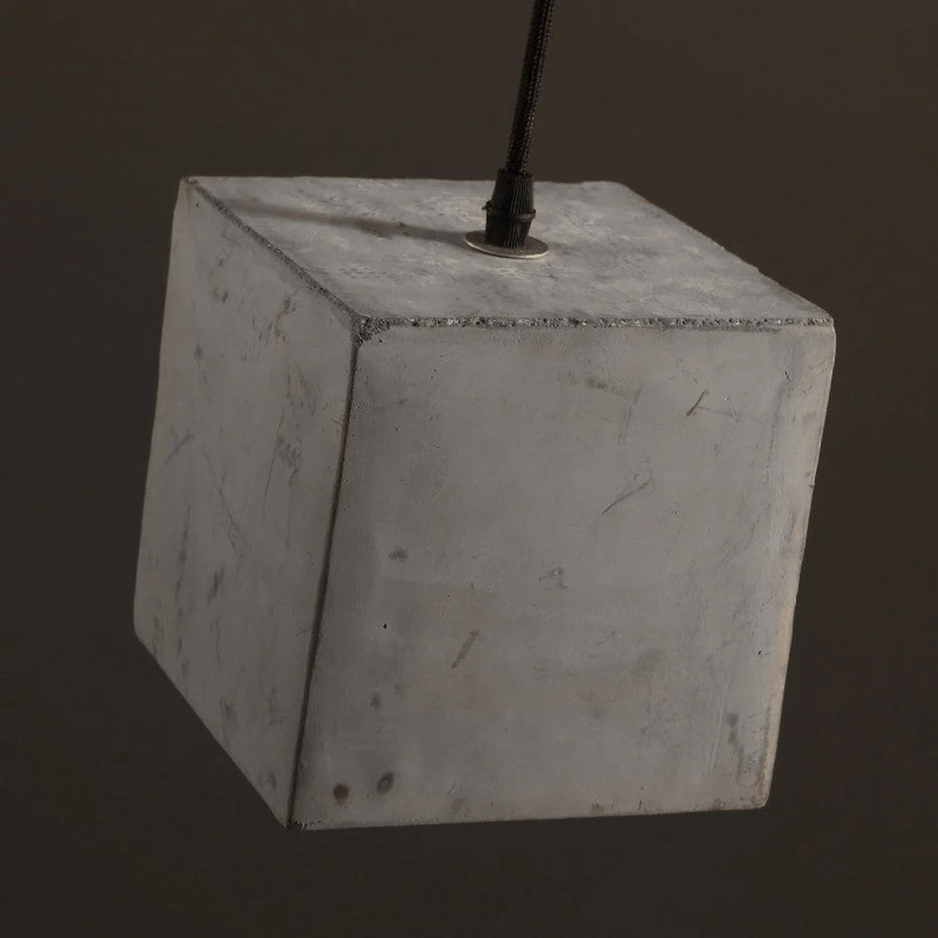 Concrete Cube Minimalist Pendant Light - Image 4