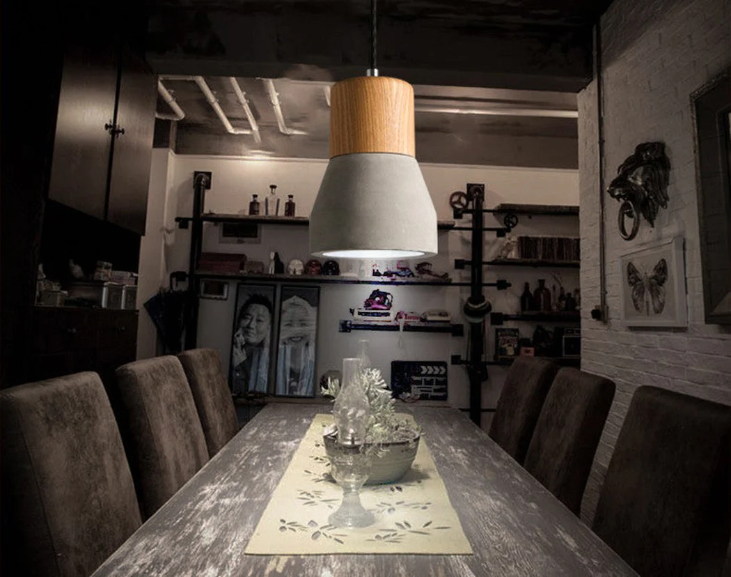 Concrete Wooden Stockholm Minimalist Pendant Light - Image 9