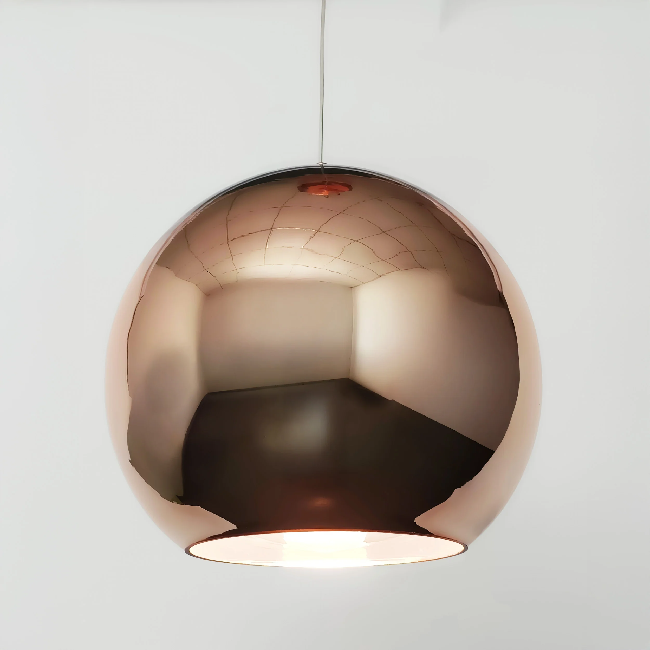 Copper Mirror Shade Glass Pendant Light - Image 10