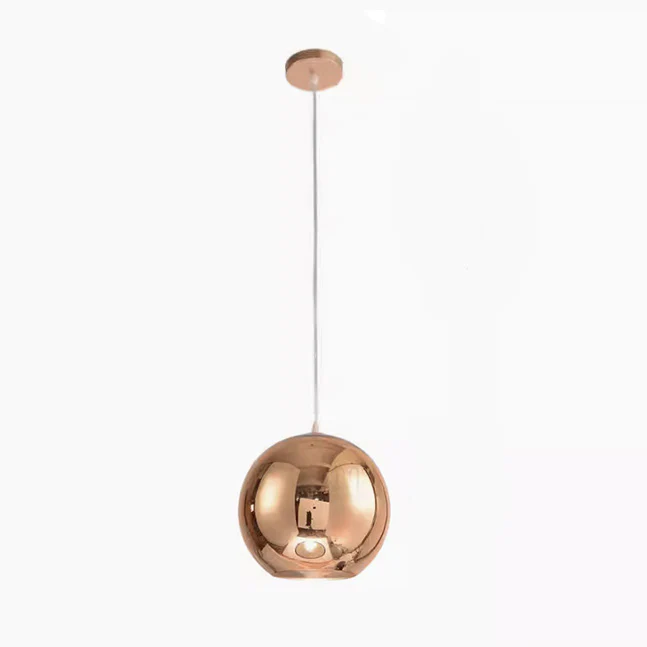 Copper Mirror Shade Glass Pendant Light - Image 12