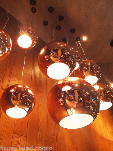 Copper Mirror Shade Glass Pendant Light - Image 13