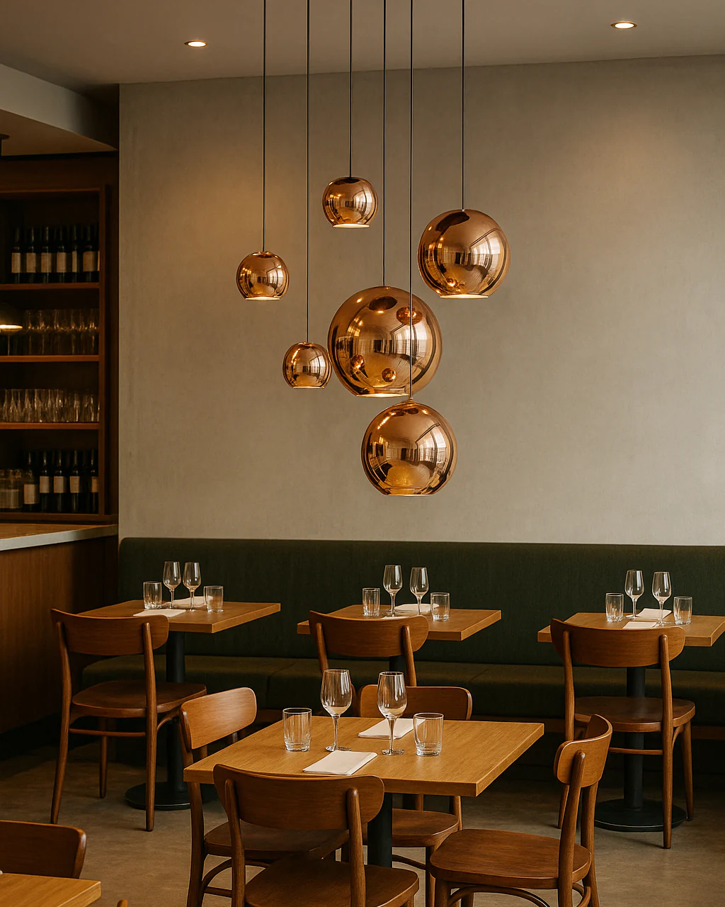 Copper Mirror Shade Glass Pendant Light - Image 2