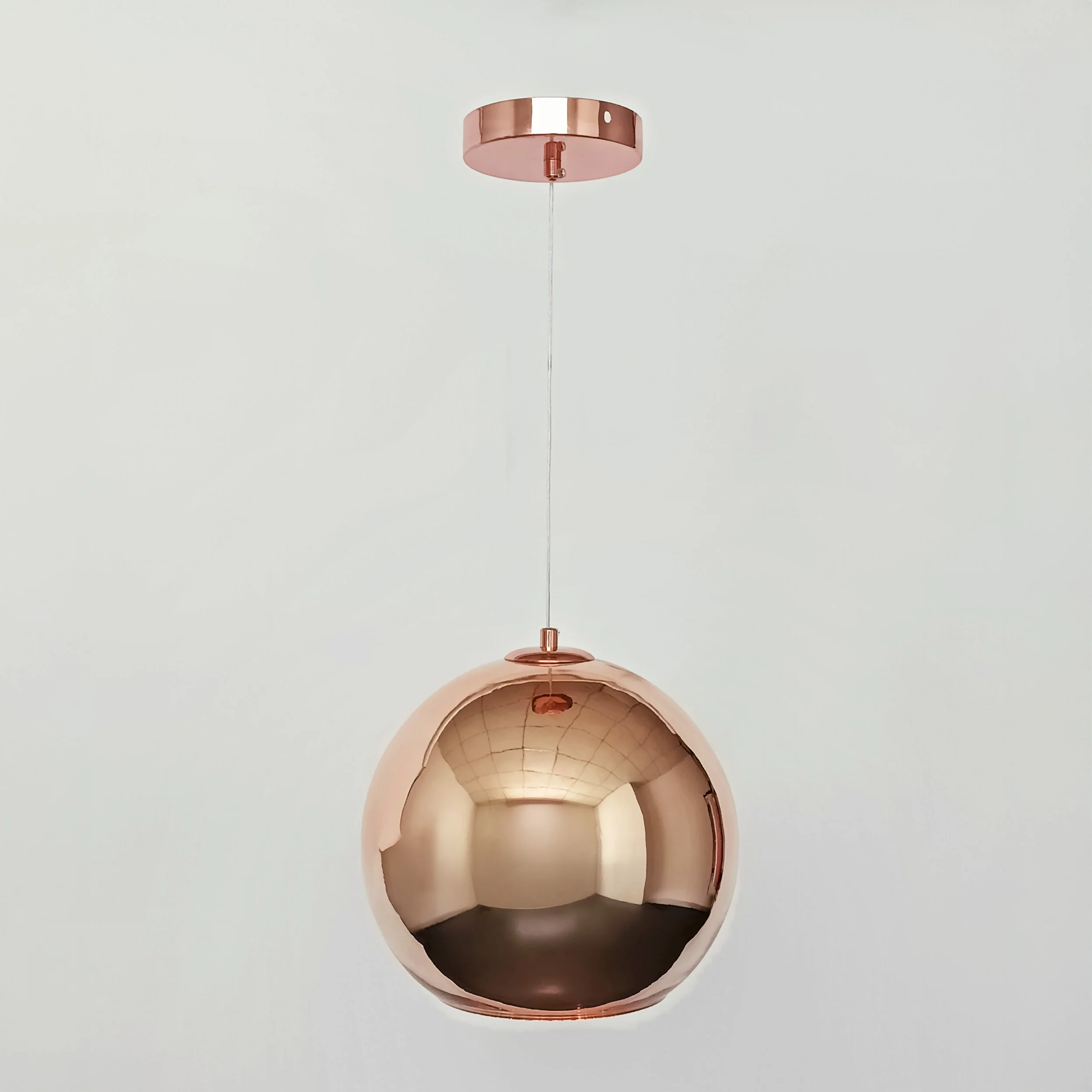 Copper Mirror Shade Glass Pendant Light - Image 3