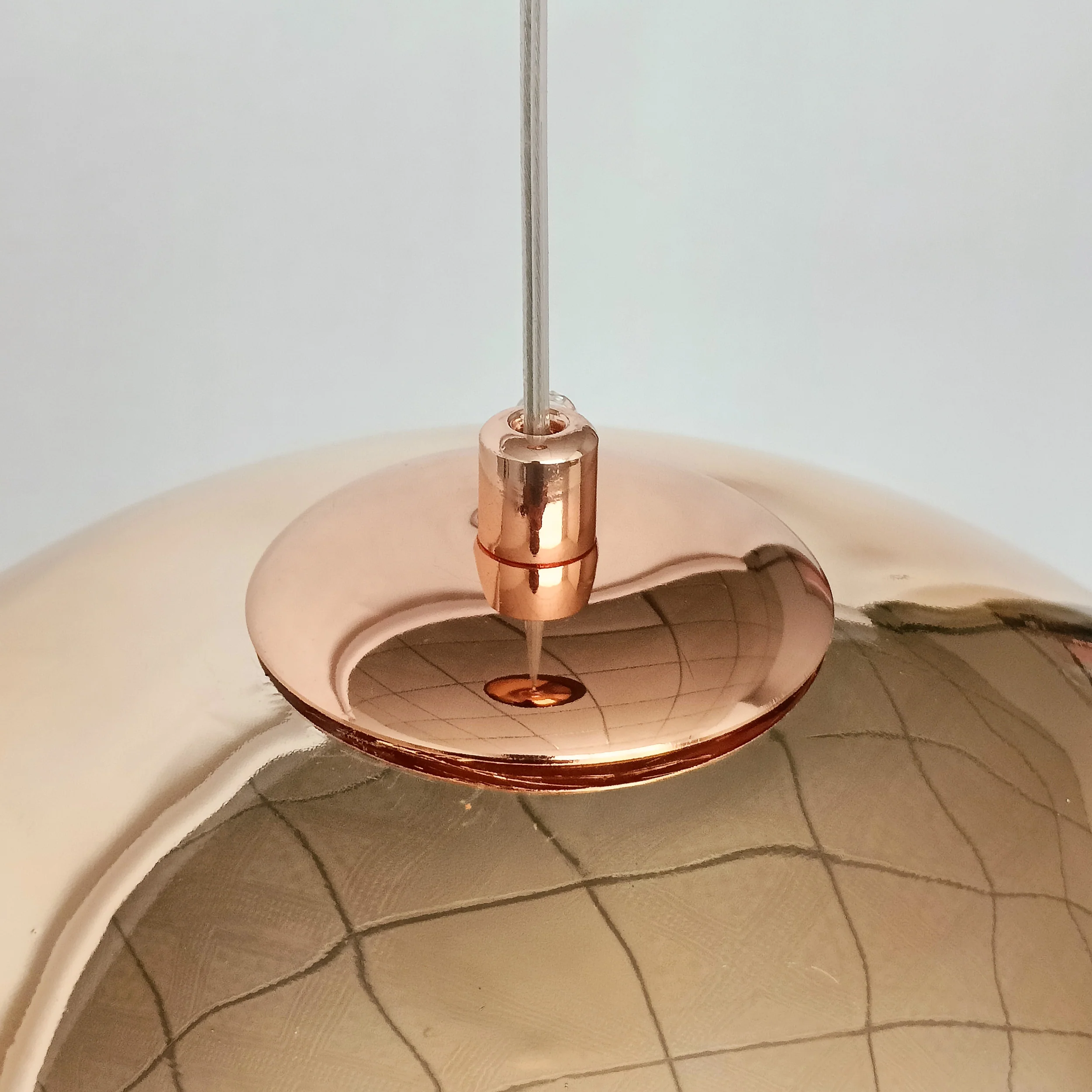 Copper Mirror Shade Glass Pendant Light - Image 4