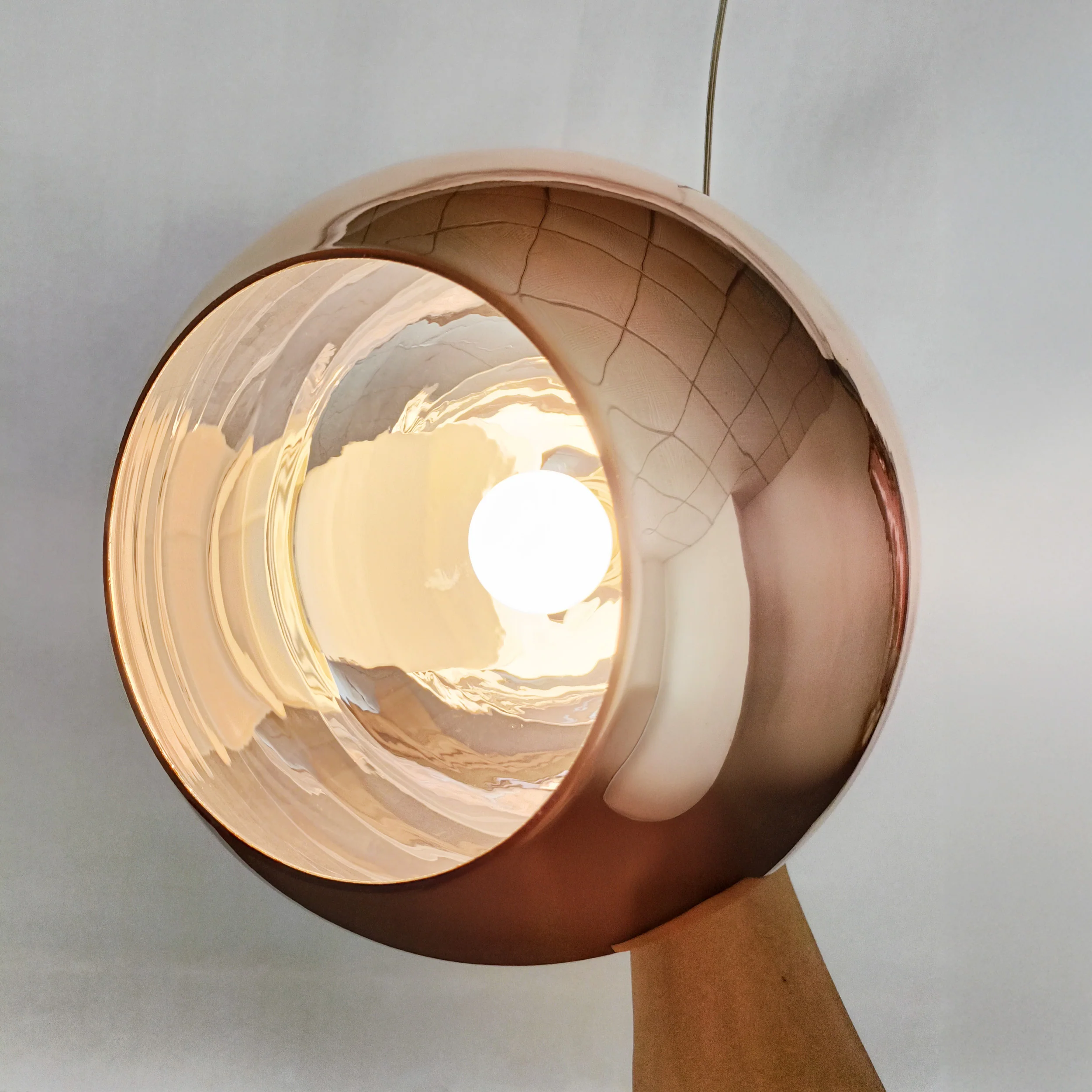 Copper Mirror Shade Glass Pendant Light - Image 5