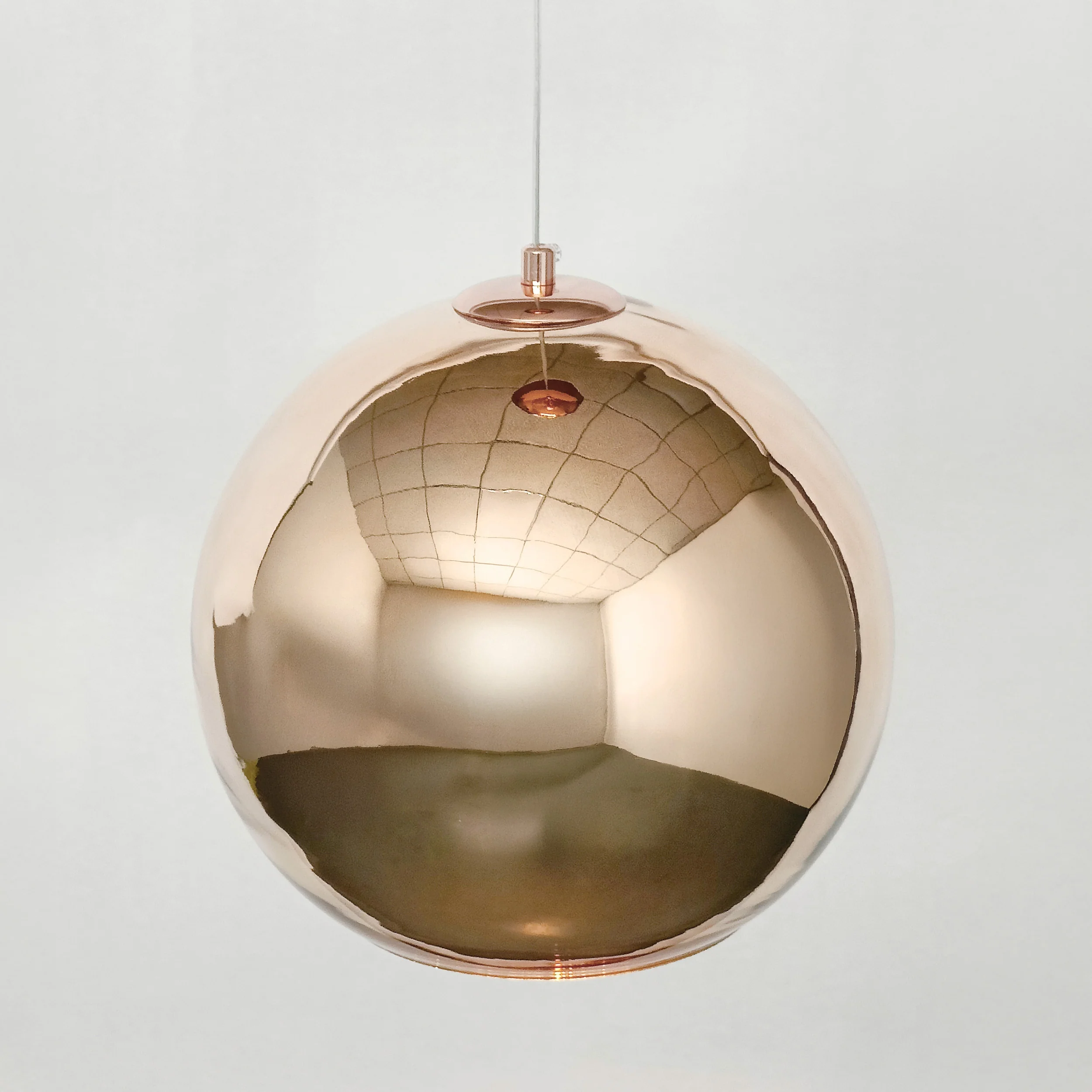 Copper Mirror Shade Glass Pendant Light - Image 7