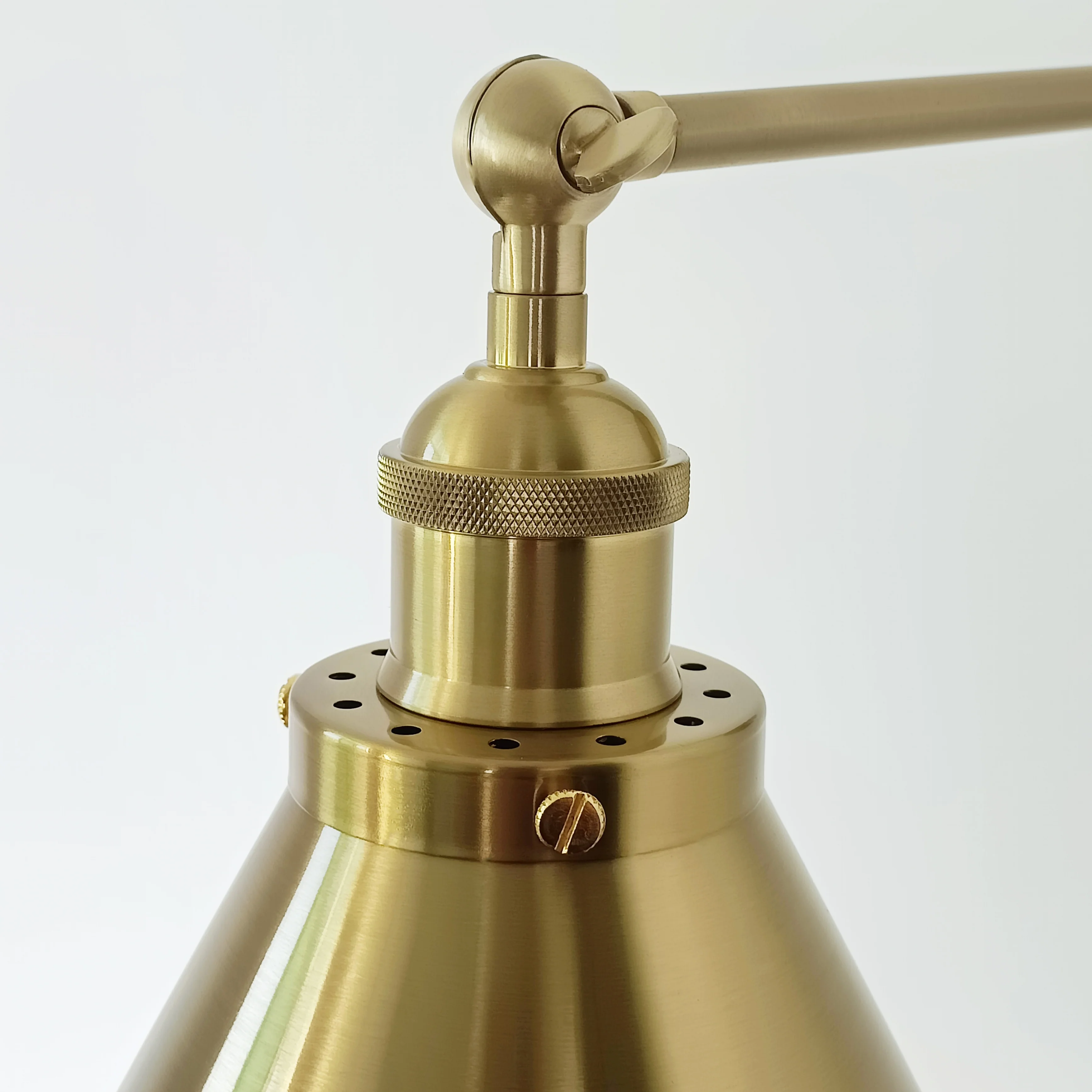 Brass Cone Shade Wall Light With Short Arm - Image 3