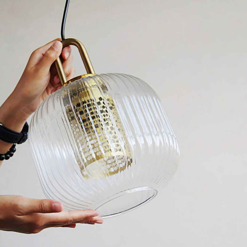 Covent Glass Shade With Brass Fitting Art Deco Pendant Light - Image 2