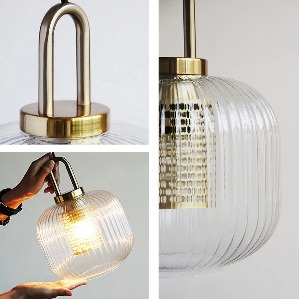 Covent Glass Shade With Brass Fitting Art Deco Pendant Light - Image 4