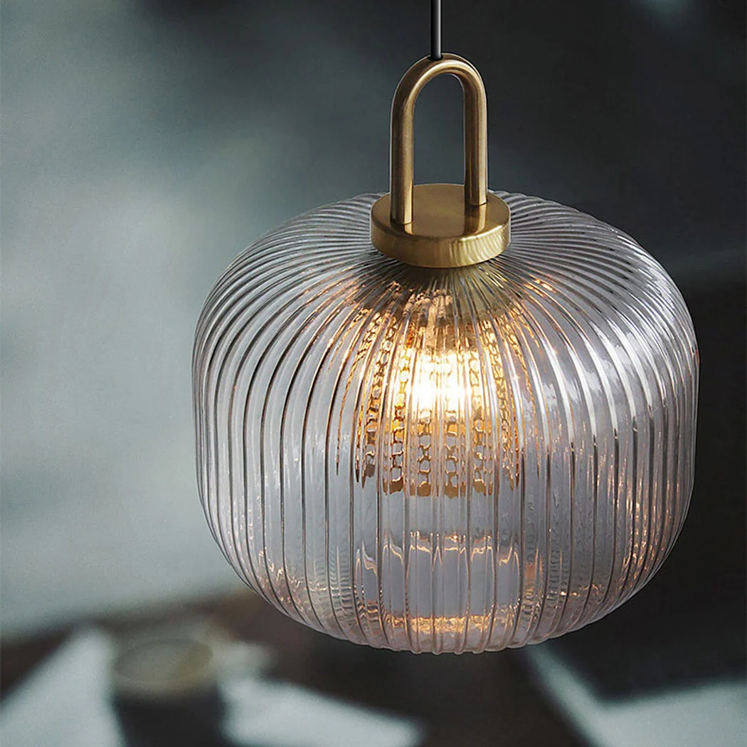 Covent Glass Shade With Brass Fitting Art Deco Pendant Light - Image 5