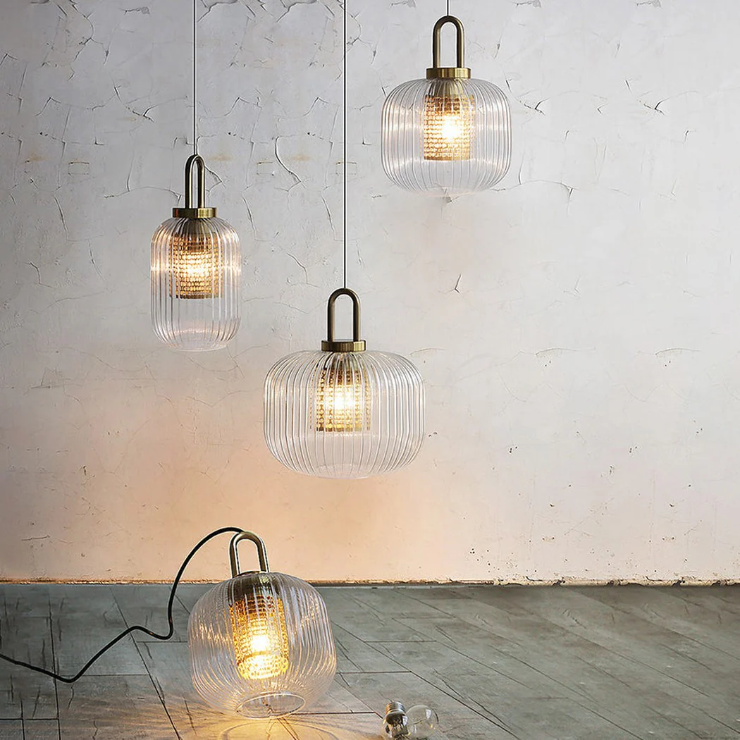 Covent Glass Shade With Brass Fitting Art Deco Pendant Light - Image 9